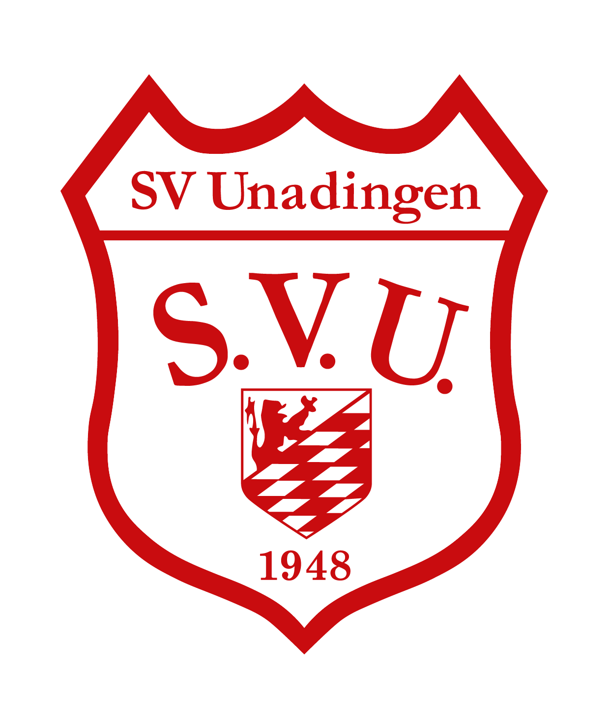 SV Unadingen Logo in Rot und weiß mit Jahreszahl 1948